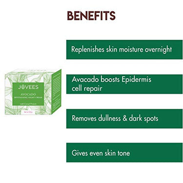 Jovees Herbal Night Cream with Avocado for Younger and Glowing Skin 50 Gm